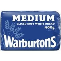 Warburtons Medium Sliced Soft White Bread 400g