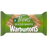 Warburtons 6 Thins Soft White Sliced