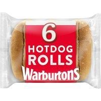 Warburtons 6 Sliced Hotdog Rolls