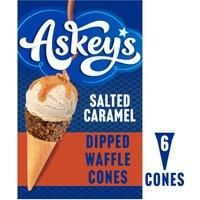 Askeys The Deluxe Waffle 6 Salted Caramel Dipped Cones