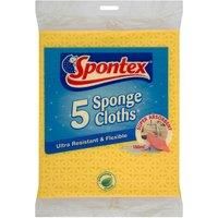 Spontex Sponge Cloths Pack of 5 Super Absorbent and Flexible