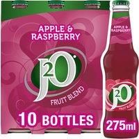 J2O Fruit Juice, Apple and Raspberry, 275ml Bottle (Pack of 10)