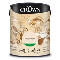 Crown 5L Silk Emulsion Paint Breath Easy For Walls Ceilings - All Colours  Cheap