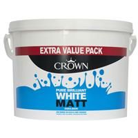 Crown Matt Emulsion Paint, 6L, Pure Brilliant White