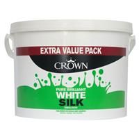 Crown Silk Emulsion Paint, 10L, Pure Brilliant White