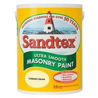 Sandtex Ultra smooth Cornish cream Masonry paint 5L