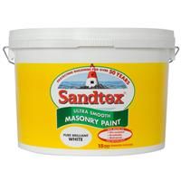Sandtex Ultra smooth Pure brilliant white Masonry paint 10L