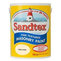 Sandtex Fine Textured Masonry Paint 5L Ivory Stone