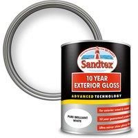 Sandtex 10 Year Exterior GLOSS Advanced Technology White Wood & Metal - 750ml
