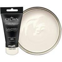 Crown Breatheasy Cream White Matt Emulsion Paint, 40Ml Tester Pot