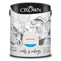 Crown Walls & Ceilings Matt Emulsion Sail White - 5L