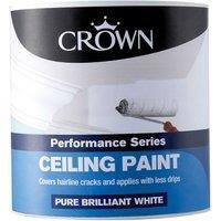 Crown Ceiling Paint Matt Emulsion High Performance  Brilliant White 2.5L