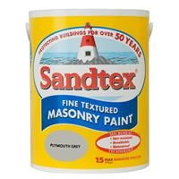 Sandtex Fine Textured Masonry Paint - Plymouth Grey 5L