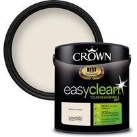 2.5L CROWN Easy Clean MATT Emulsion Multi Surface Paint That can be Used on Walls, Ceilings, Wood and Metal. Stain & Scrub Resistant Formula – Antique Cream