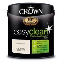 2.5L CROWN Easy Clean MATT Emulsion Multi Surface Paint That can be Used on Walls, Ceilings, Wood and Metal. Stain & Scrub Resistant Formula – Antique Cream