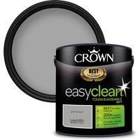 2.5L CROWN Easy Clean MATT Emulsion Multi Surface Paint That can be Used on Walls, Ceilings, Wood and Metal. Stain & Scrub Resistant Formula – Granite Dust