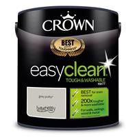 2.5L CROWN Easy Clean MATT Emulsion Multi Surface Paint That can be Used on Walls, Ceilings, Wood and Metal Stain & Scrub Resistant Formula – Grey Putty