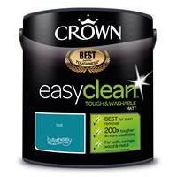 2.5L CROWN Easy Clean MATT Emulsion Multi Surface Paint That can be Used on Walls, Ceilings, Wood and Metal. Stain & Scrub Resistant Formula – Teal