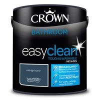 2.5L CROWN EASYCLEAN MOULD RESIST WASHABLE BATHROOM PAINT MID SHEEN EMULSION