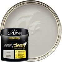 2.5L CROWN Easyclean Kitchen MATT Emulsion Multi Surface Paint With GREASEGUARD+ That can be Used on Walls, Ceilings, Wood and Metal. Stain & Scrub Resistant Formula – Grey Putty