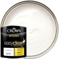 Crown Easyclean Kitchen Walls, Ceilings,Wood & Metal Paint Brilliant White - 1L