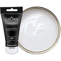 Crown Easyclean Midsheen Emulsion Bathroom Paint - Clay White Tester Pot - 40ml