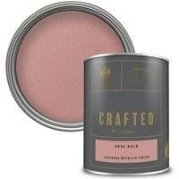 CRAFTED by Crown Lustrous Metallic Interior Wall and Wood Paint Rose Gold - 1.25L