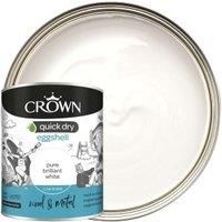 Crown Quick Dry Eggshell Paint Pure Brilliant White - 750ml