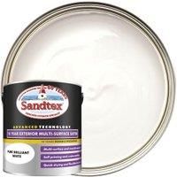 Sandtex 10 Year Multi Surface Satin Paint 2.5l Brilliant White
