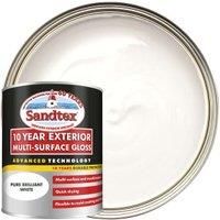 Sandtex 10 Year Exterior Multi-Surface Gloss 750ml Brilliant White