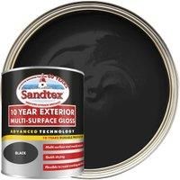 Sandtex 10 Year Exterior Multi Surface Gloss 750ml Black