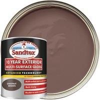 Sandtex 10 Year Exterior Multi Surface Gloss 750ml Chestnut Brown