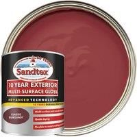Sandtex 10 Year Exterior Multi Surface Gloss 750ml Classic Burgundy