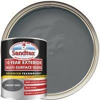 Sandtex 10 Year Exterior Multi Surface Gloss 750ml Smokey Grey