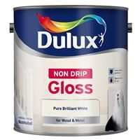 Dulux Non Drip Gloss Paint For Wood And Metal - Pure Brilliant White 1.25L