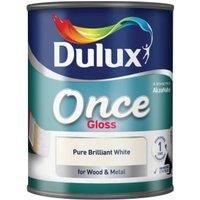 Dulux Once Gloss Paint For Wood And Metal - Pure Brilliant White 2.5L