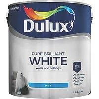Dulux Pure brilliant white Matt Emulsion paint 2.5L