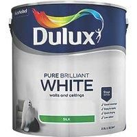 Dulux Silk Emulsion Paint For Walls And Ceilings - Pure Brilliant White 2.5L