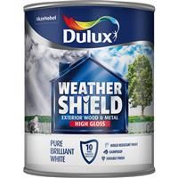 Dulux Weather Shield Exterior High Gloss Paint, 750 ml - Pure Brilliant White