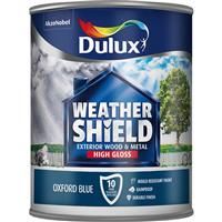 Dulux Weather Shield Exterior High Gloss Paint, 750 ml - Oxford Blue