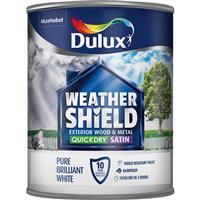 Dulux Weather Shield Quick Dry Satin Paint, 2.5 L - Pure Brilliant White