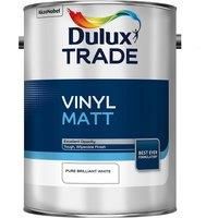Dulux Trade Pure brilliant white Matt Emulsion paint 5L