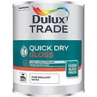 Dulux Trade Pure brilliant white Gloss Metal & wood paint 1L