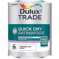 Dulux Trade Pure brilliant white Satinwood Metal & wood paint 1L
