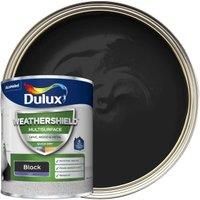 Dulux Weathershield Black Satin Multisurface paint 0.75L