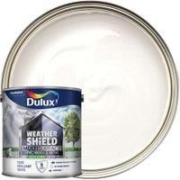 Dulux Weathershield Pure brilliant white Satin Multisurface paint 2.5L