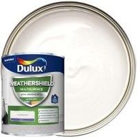Dulux Weathershield Pure brilliant white Satin Multisurface paint 0.75L