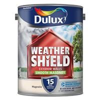 Dulux Weathershield Magnolia Smooth Matt Masonry paint 5L