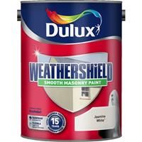Dulux Weathershield All weather protection Jasmine white Smooth Matt Masonry paint 5L
