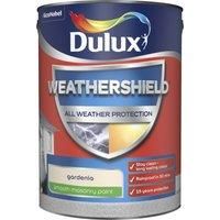 Dulux Weathershield All weather protection Gardenia Smooth Matt Masonry paint 5L